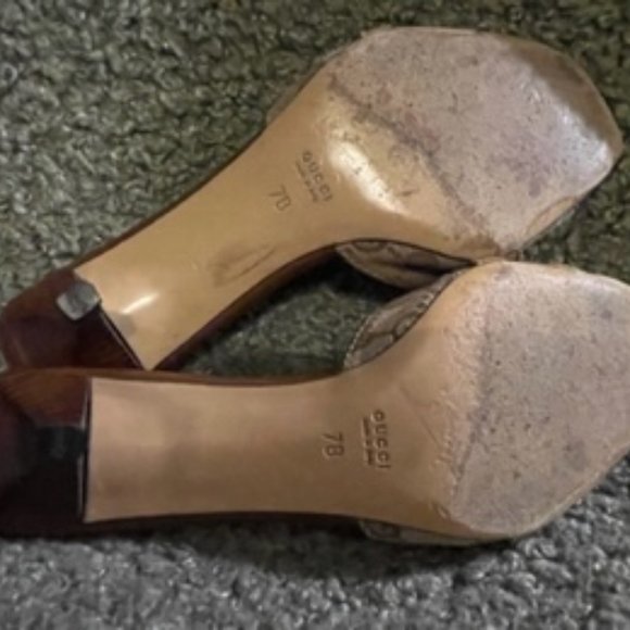 Gucci Leather & GG Sandals with Horsebit - Size 7 M - Picture 11 of 11